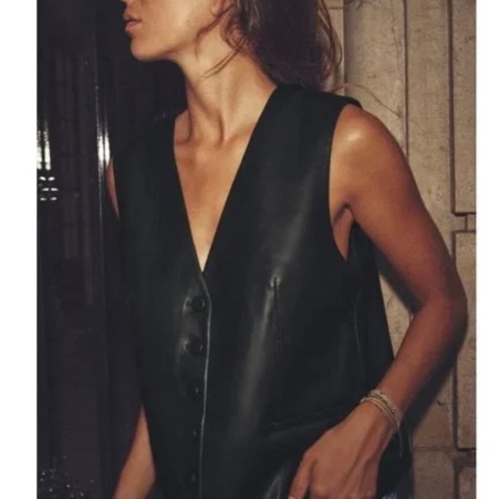 Zara faux leather vest